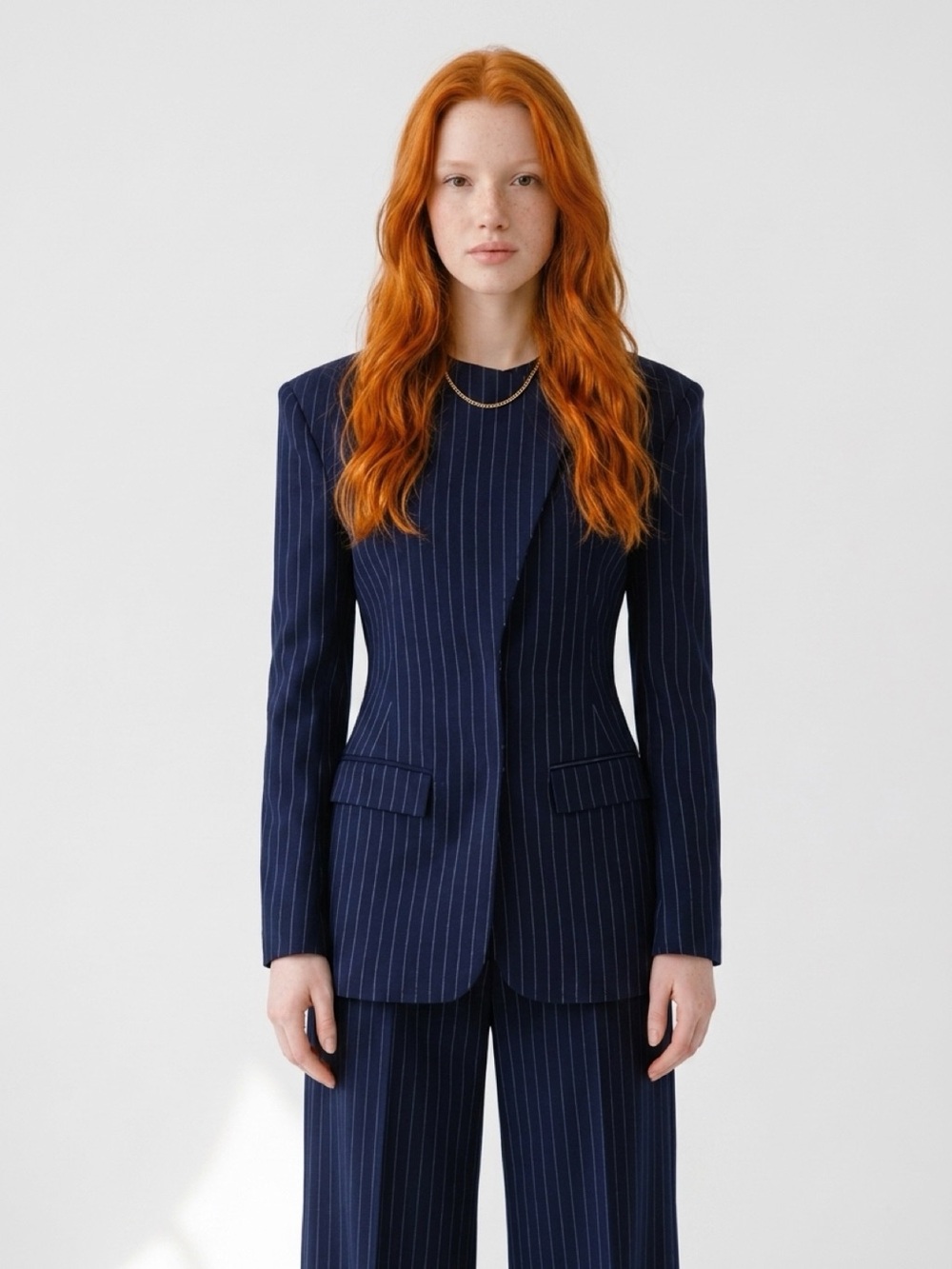 NWOT Fashion Forward Navy pinstripe SAEMDI jacket & pants 
$640.Nordstrom 
$90